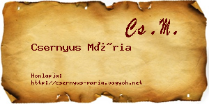 Csernyus Mária névjegykártya